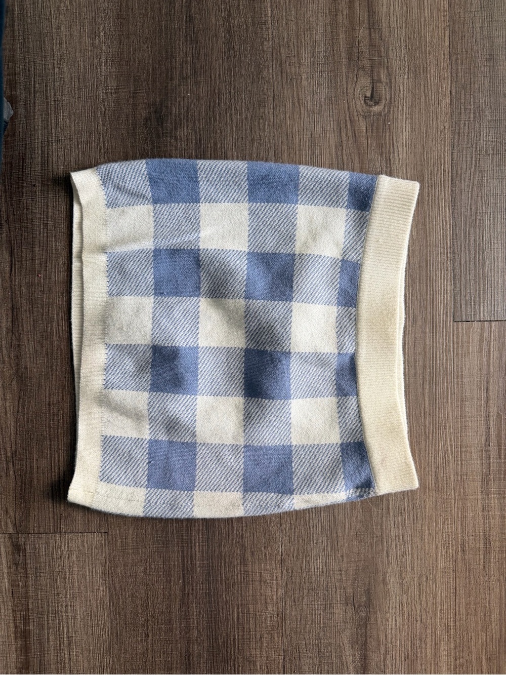 Full Tilt Blue and Cream Check Crewneck Sweater